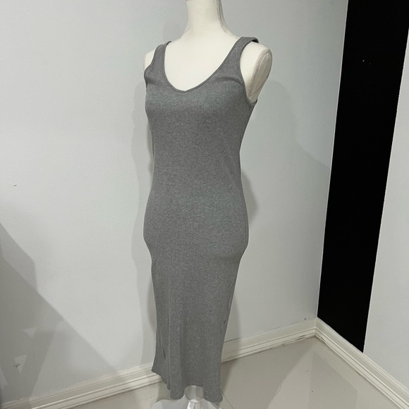 Gray Ribbed Bodycon Dress - Picture 6 of 8